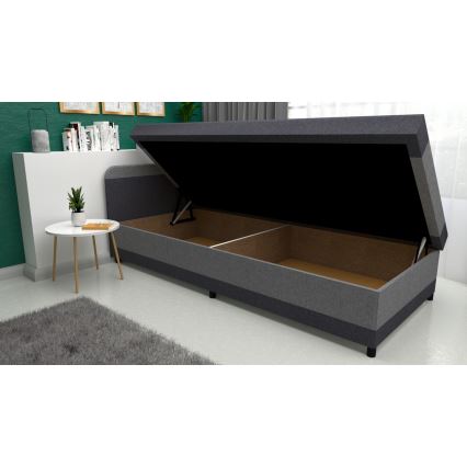 Tapecirani ležaj s prostorom za pohranu TALI 80x202 siva/antracit