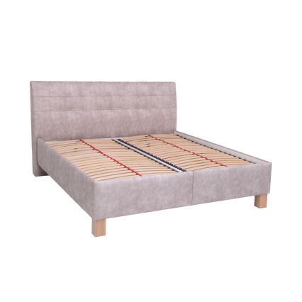 Tapecirani krevet s madracem i spremišnim prostorom VIOLET 160x200 cm bež
