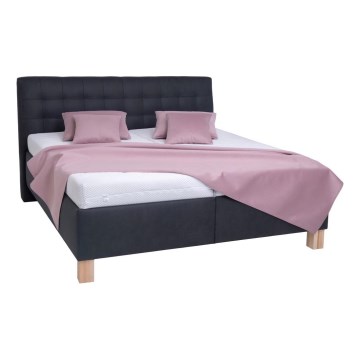 Tapecirani krevet VIOLET 180 x 200 cm s madracem i spremištem za pohranu, antracit