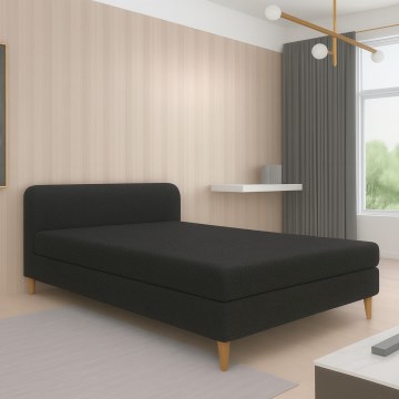 Tapecirani ležaj BRISBANE 110x200 cm, crne boje