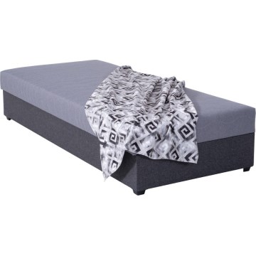 Tapecirani ležaj s spremištem JACOB XL nosivost 130 kg 90x200 cm sivi
