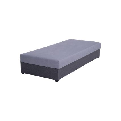 Tapecirani ležaj s spremištem JACOB XL nosivost 130 kg 90x200 cm sivi