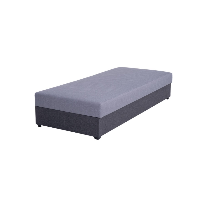 Tapecirani ležaj s spremištem JACOB XL nosivost 130 kg 90x200 cm sivi