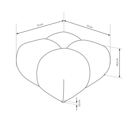 Tapecirani tabure ALMADA 72x72 cm krem boje