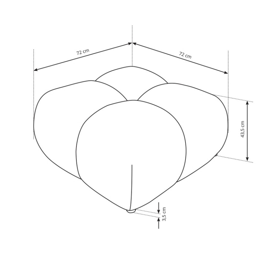 Tapecirani tabure ALMADA 72x72 cm krem boje