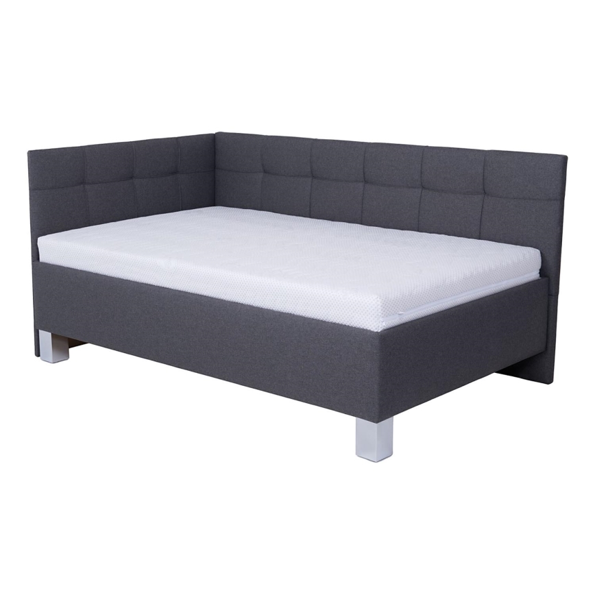 Tapecirano krevet s prostorom za odlaganje bez madraca MARIA PETITE 120x200 cm siva