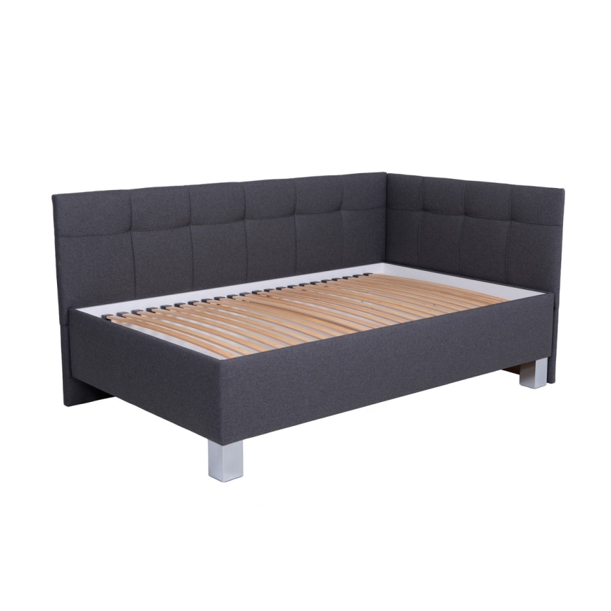 Tapecirano krevet s prostorom za odlaganje bez madraca MARIA PETITE 120x200 cm siva