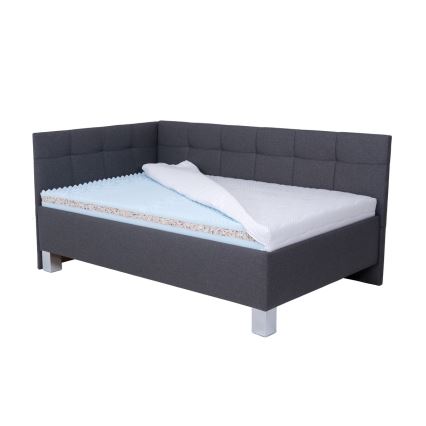 Tapecirano krevet s prostorom za odlaganje bez madraca MARIA PETITE 120x200 cm siva