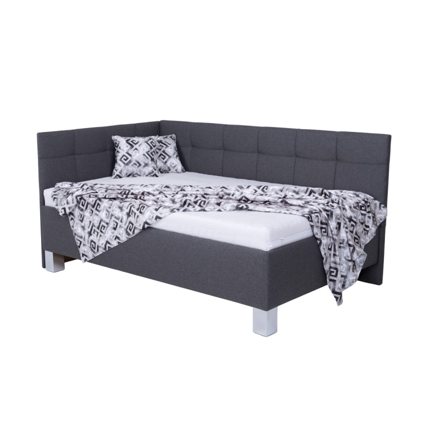 Tapecirano krevet s prostorom za odlaganje bez madraca MARIA PETITE 120x200 cm siva