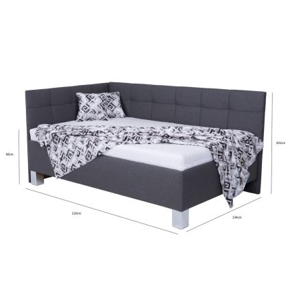 Tapecirano krevet s prostorom za odlaganje bez madraca MARIA PETITE 120x200 cm siva