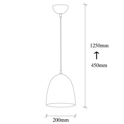 TATTOO viseća lampa 1xE27/40W/230V Ø 20 cm crna