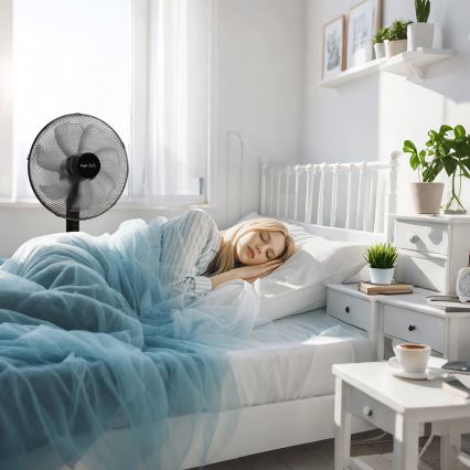 Taylor Swoden - Stojeći ventilator 50W/230V 122 cm crni