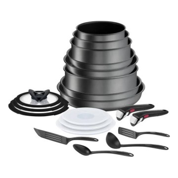 Tefal - 20-dijelni set posuđa INGENIO DAILY CHEF ON, crni