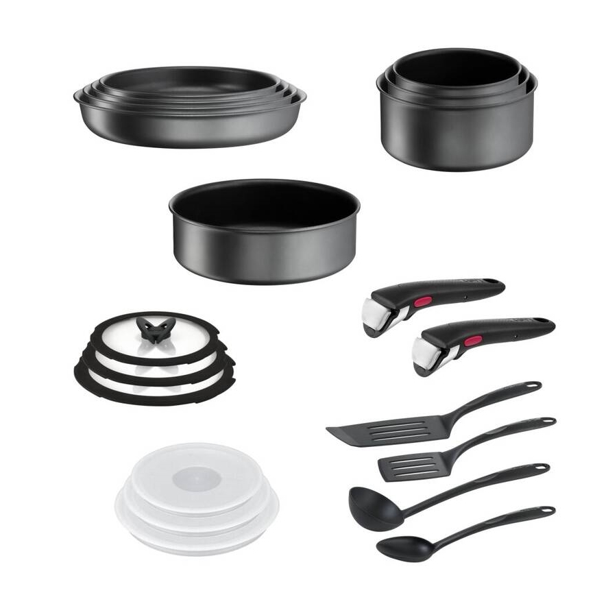 Tefal - 20-dijelni set posuđa INGENIO DAILY CHEF ON, crni