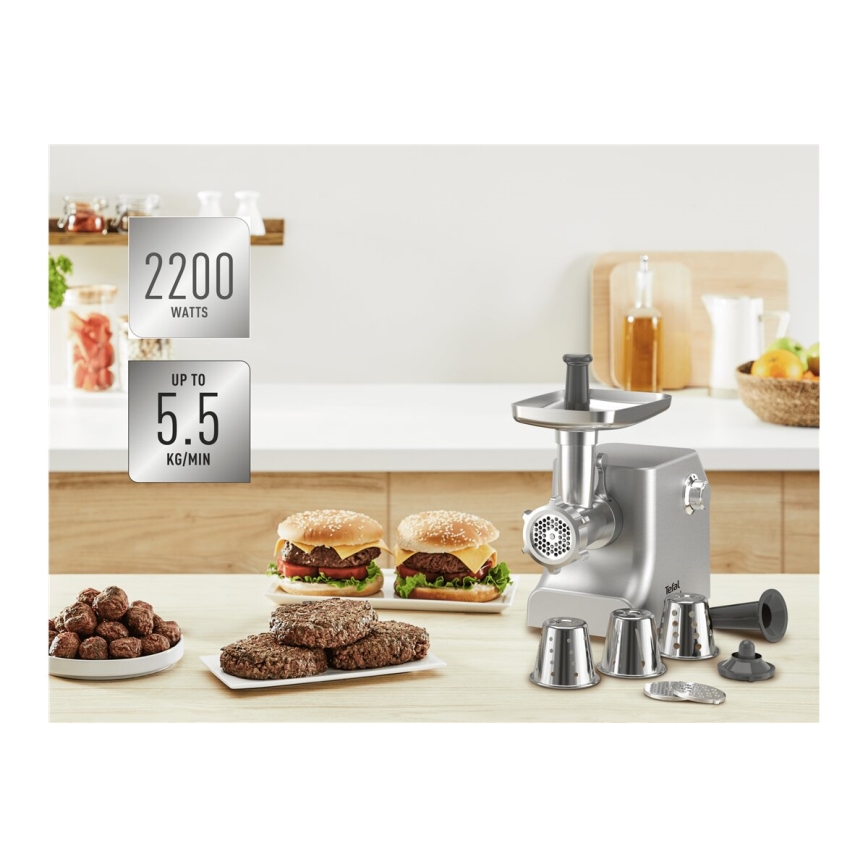 Tefal - Mlin za meso 8u1 2200W/230V srebrna