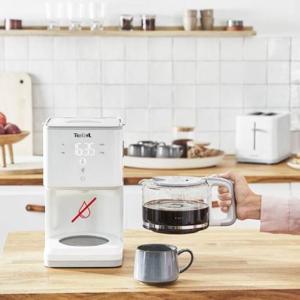 Tefal - Aparat za filter kavu s LCD zaslonom SENSE 1000W/230V bijela