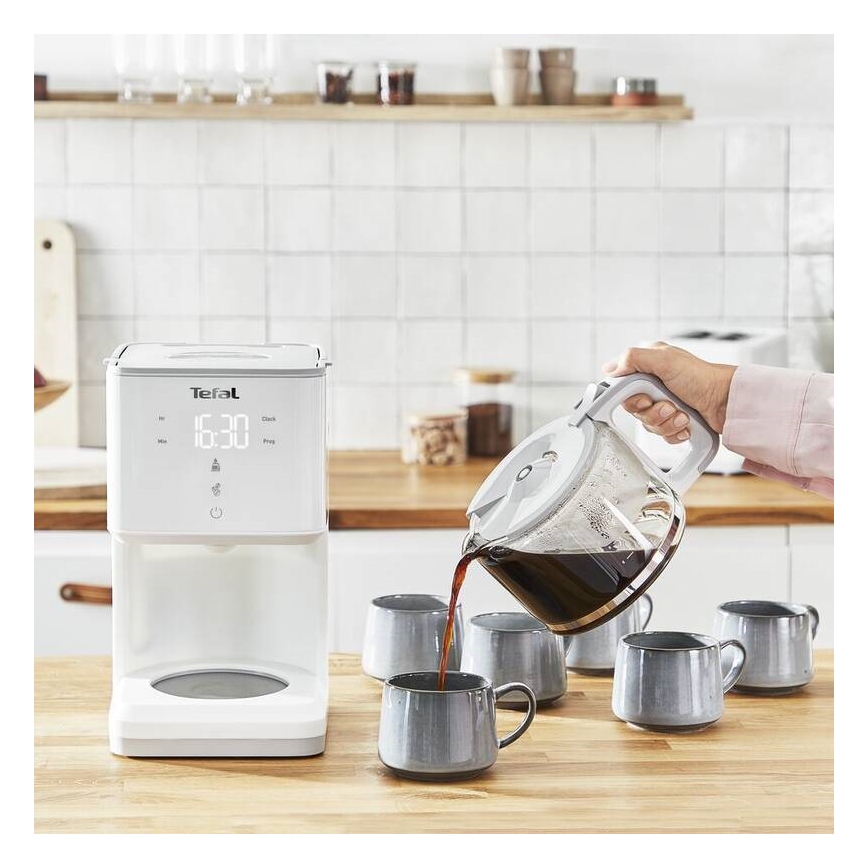 Tefal - Aparat za filter kavu s LCD zaslonom SENSE 1000W/230V bijela