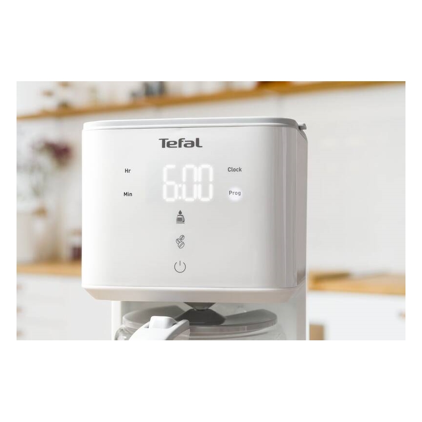 Tefal - Aparat za filter kavu s LCD zaslonom SENSE 1000W/230V bijela