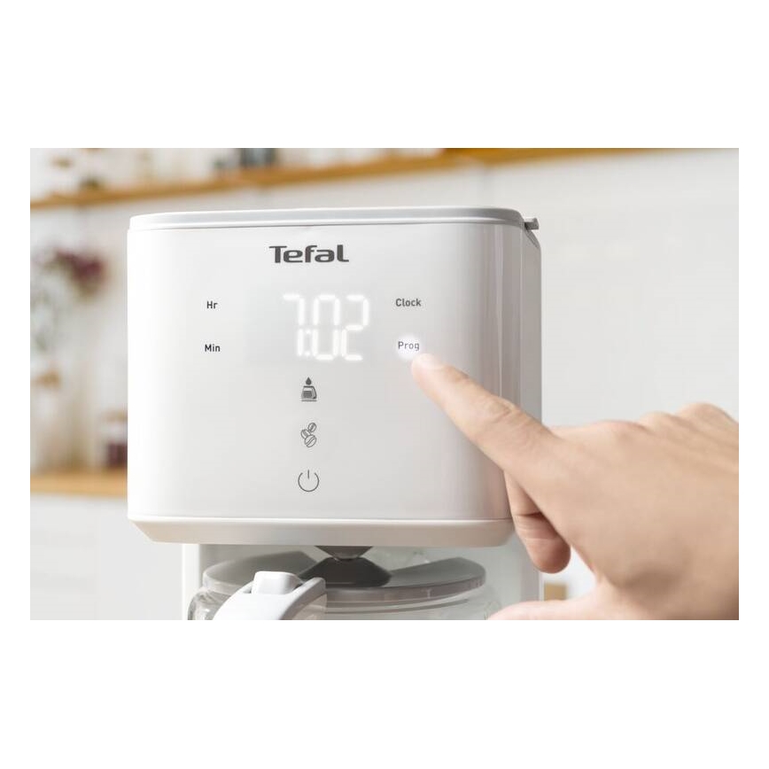Tefal - Aparat za filter kavu s LCD zaslonom SENSE 1000W/230V bijela