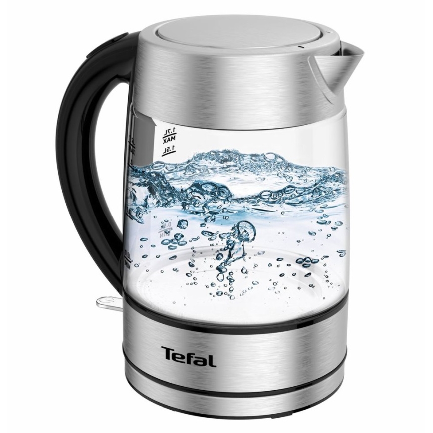 Tefal - Kuhalo za vodu GLASS 1,7 l 2200W/230V matirani krom
