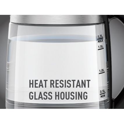 Tefal - Kuhalo za vodu GLASS 1,7 l 2200W/230V matirani krom