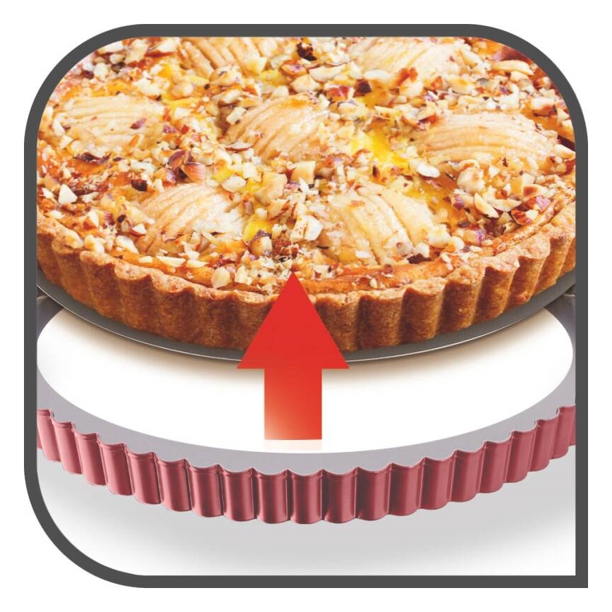 Tefal - Kalup za pitu s odvojivim dnom DELIBAKE 28 cm crvena