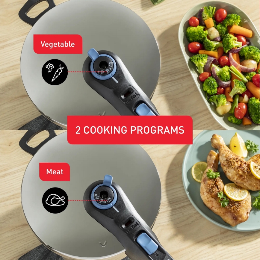 Tefal - Ekspres lonac 8 l SECURE TRENDY nehrđajući