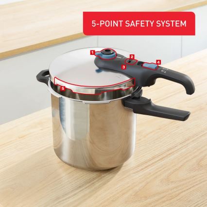 Tefal - Ekspres lonac 8 l SECURE TRENDY nehrđajući