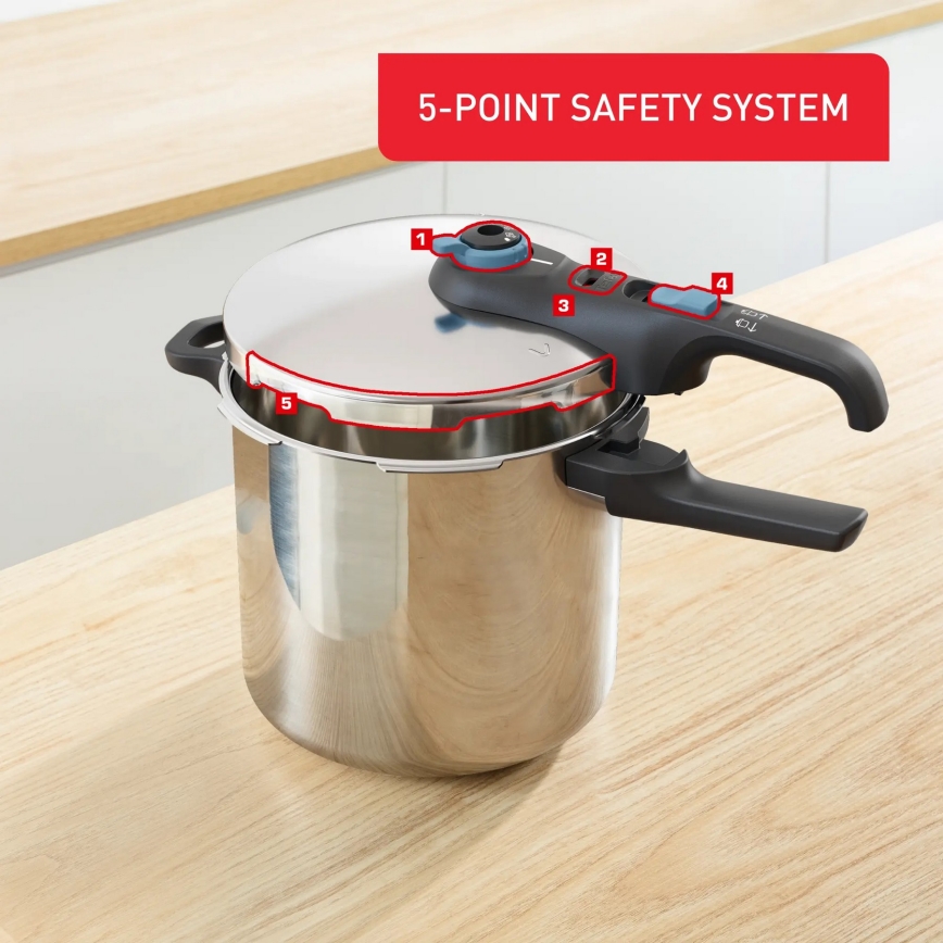 Tefal - Ekspres lonac 8 l SECURE TRENDY nehrđajući