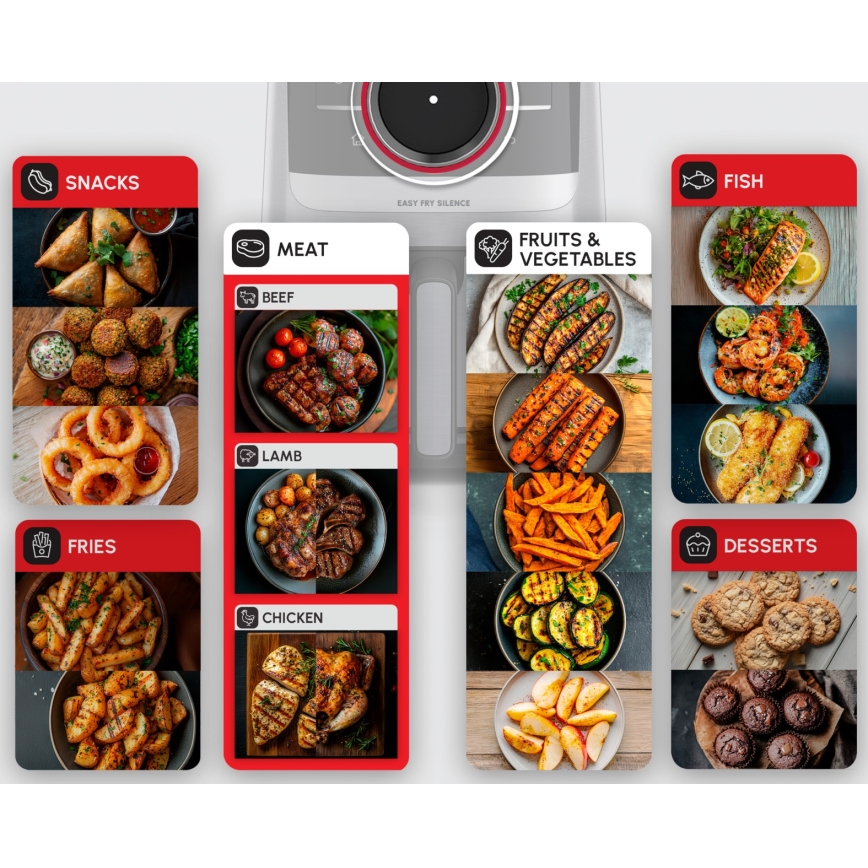 Tefal - Friteza na vrući zrak 5 l EASY FRY SILENCE SMART 1400-1670W/230V