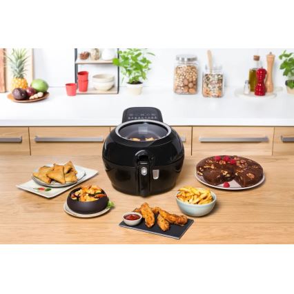 Tefal - Friteza na vrući zrak ACTIFRY GENIUS DUAL MOTION 1,2l 1350W/230V crna