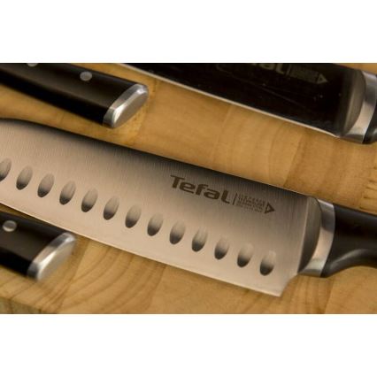 Tefal - Santoku nož od nehrđajućeg čelika ICE FORCE 18 cm sjajni krom/crna