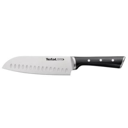 Tefal - Santoku nož od nehrđajućeg čelika ICE FORCE 18 cm sjajni krom/crna