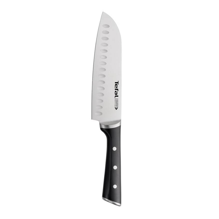Tefal - Santoku nož od nehrđajućeg čelika ICE FORCE 18 cm sjajni krom/crna