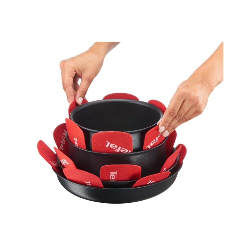 Tefal - Set za odvajanje posuđa 4 kom INGENIO crvena