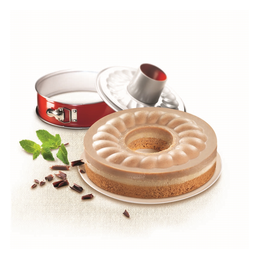 Tefal - Kalup s odvojivim rubom Savarin DELIBAKE 27 cm crvena