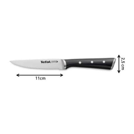 Tefal - Set od 4 noža za steak od nehrđajućeg čelika ICE FORCE, 11 cm, sjajni krom/crna