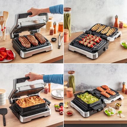 Tefal - Kontaktni roštilj OPTIGRILL 2100W/230V matirani krom