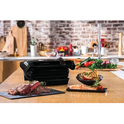 Tefal - Kontaktni roštilj OPTIGRILL ELITE 2000W/230V crna