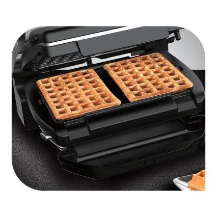 Tefal - Kontaktni roštilj OPTIGRILL+ INOX WAFFLES 2000W/230V crna/krom