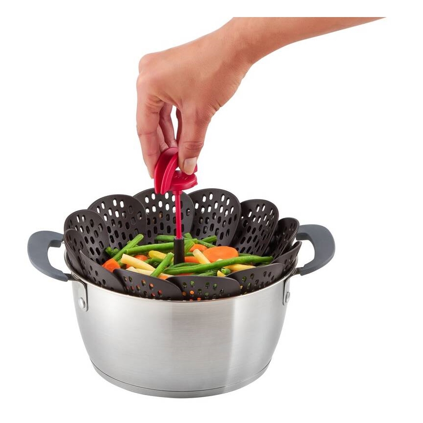 Tefal - Košarica za kuhanje na pari INGENIO crna/crvena