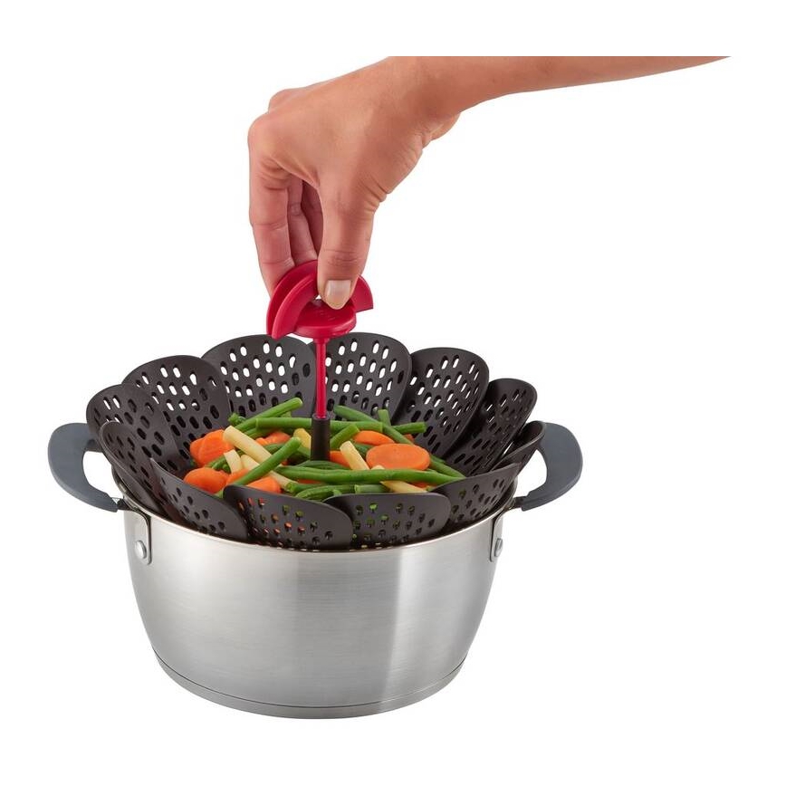 Tefal - Košarica za kuhanje na pari INGENIO crna/crvena