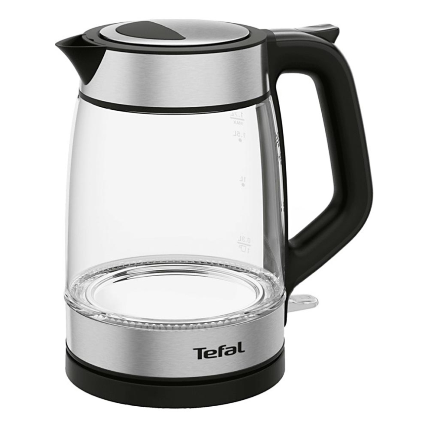 Tefal - Kuhalo za vodu GLASS 1,7l 2200W/230V crna/nehrđajući