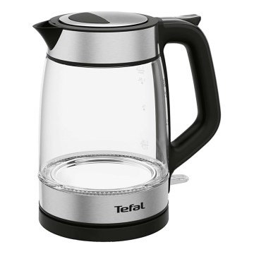 Tefal - Kuhalo za vodu GLASS 1,7l 2200W/230V crno/nerđajući čelik