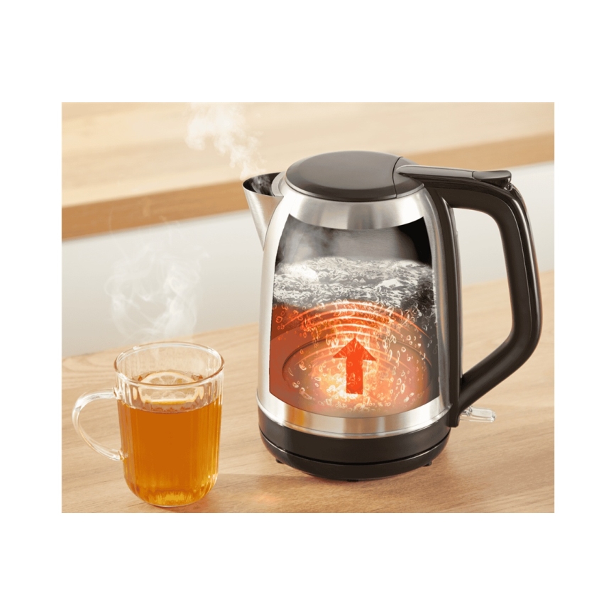 Tefal - Kuhalo za vodu SUBITO 1,7l 2400W/230V nehrđajući/crna