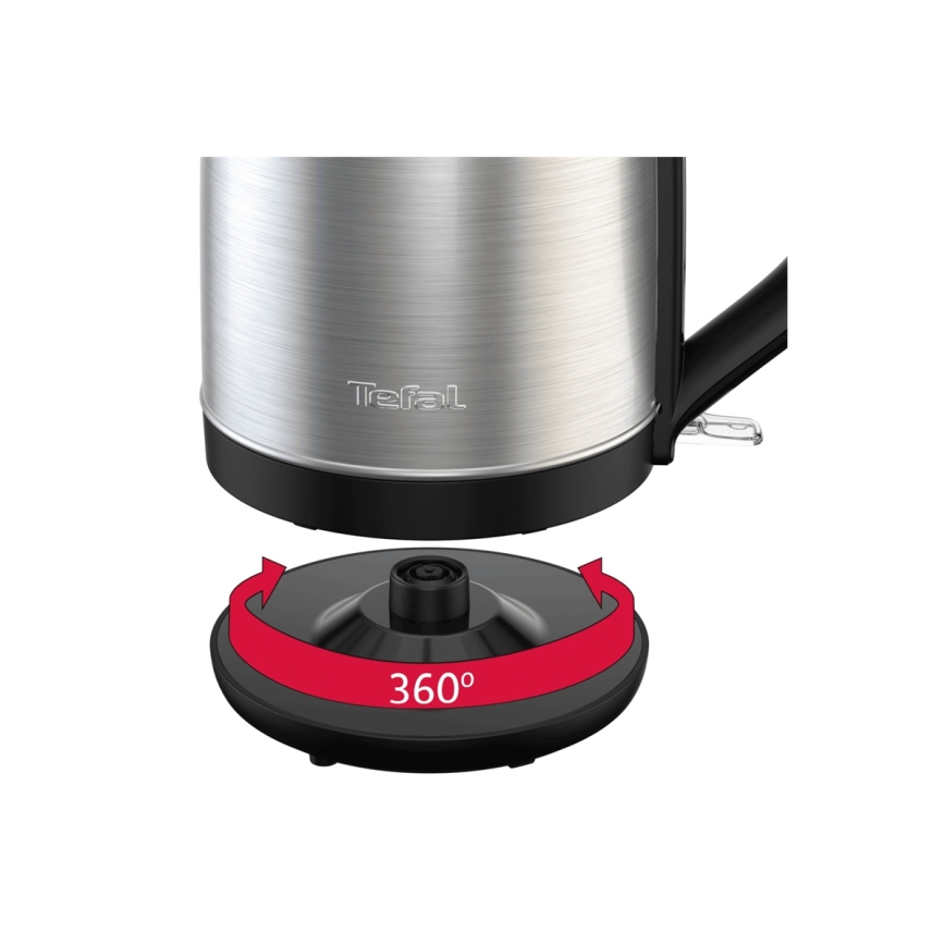 Tefal - Kuhalo za vodu SUBITO 1,7l 2400W/230V nehrđajući/crna