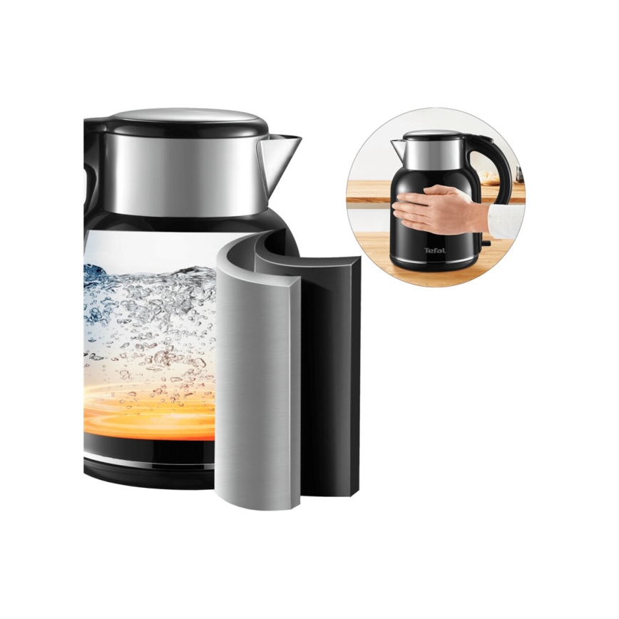 Tefal - Kuhalo za vodu THERMO PROTECT XL 1,9l 1650W/230V nehrđajući/crna