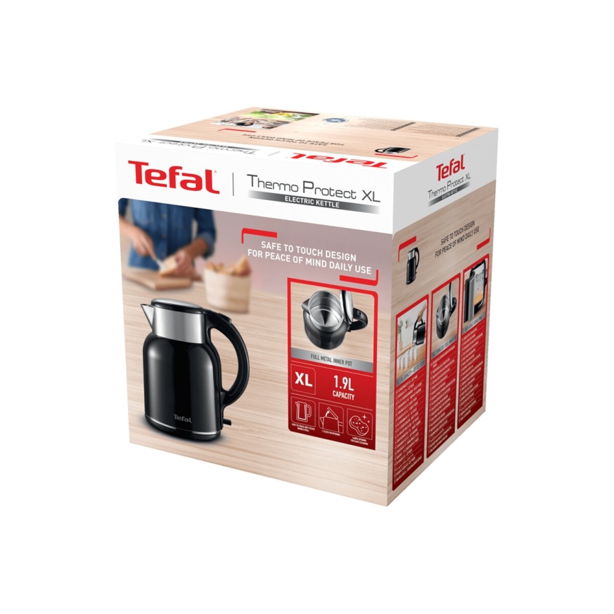 Tefal - Kuhalo za vodu THERMO PROTECT XL 1,9l 1650W/230V nehrđajući/crna