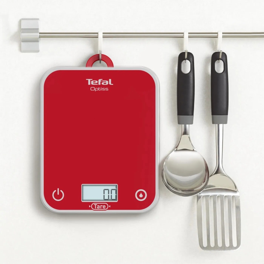 Tefal - Kuhinjska vaga OPTISS 2xAAA crvena