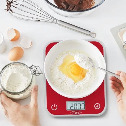 Tefal - Kuhinjska vaga OPTISS 2xAAA crvena